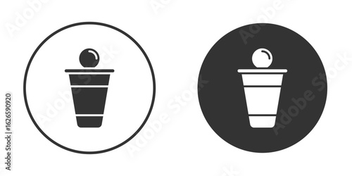 Beer pong icon logo design illustration template. Solid Style