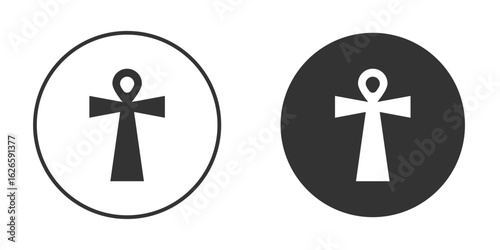 Ankh icon logo design illustration template. Solid Style