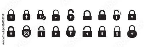 Lock icon collection set, locked icon symbol unlocked sign, security icon,  security, padlock, key, lock, safety, vector illustration eps 10.
