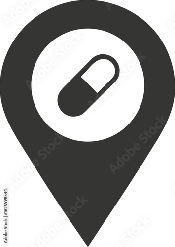 Pill location marker icon capsule