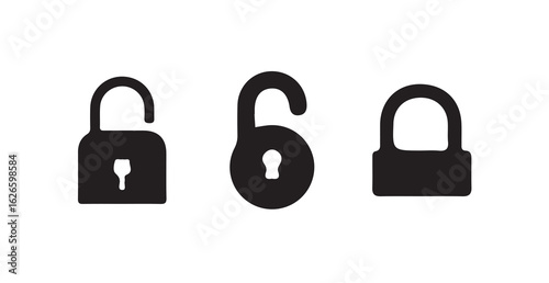 Lock icon collection, locked and unlocked  symbol sign , security icon, vector illustration eps 10.