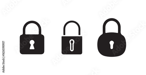 Lock icon collection, locked and unlocked  symbol sign , security icon, vector illustration eps 10.