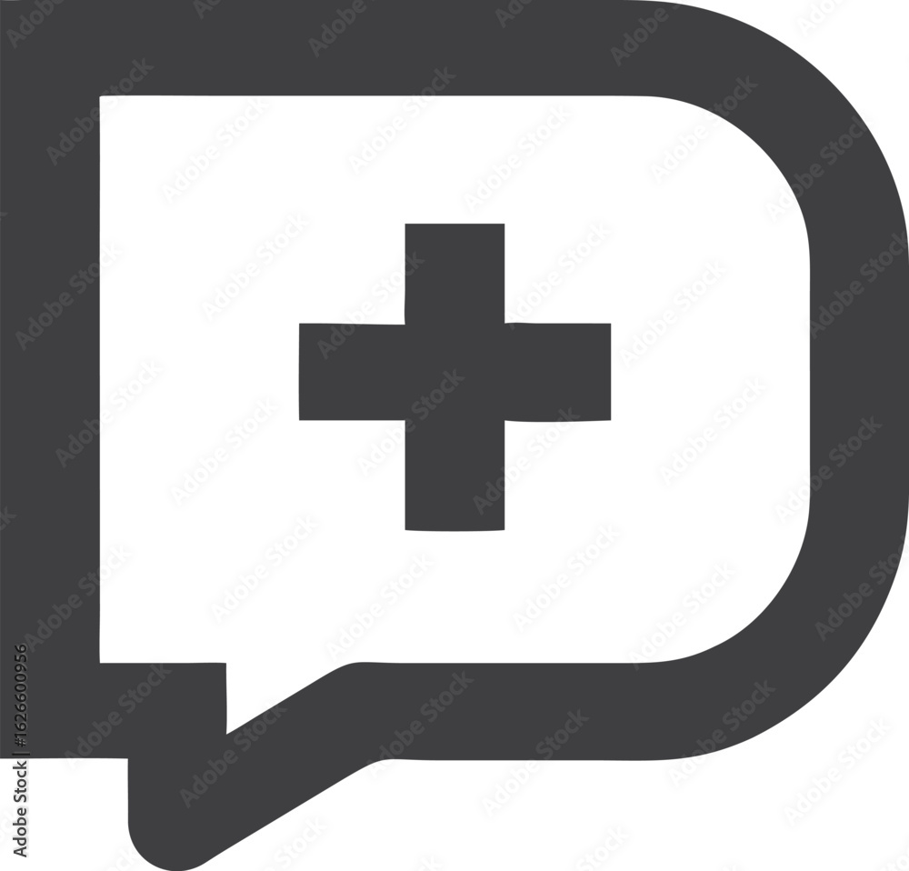 Fototapeta premium Speech bubble with plus sign icon chat message