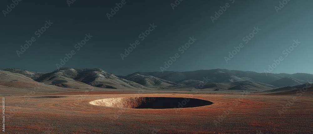 Fototapeta premium Mysterious circle in barren land