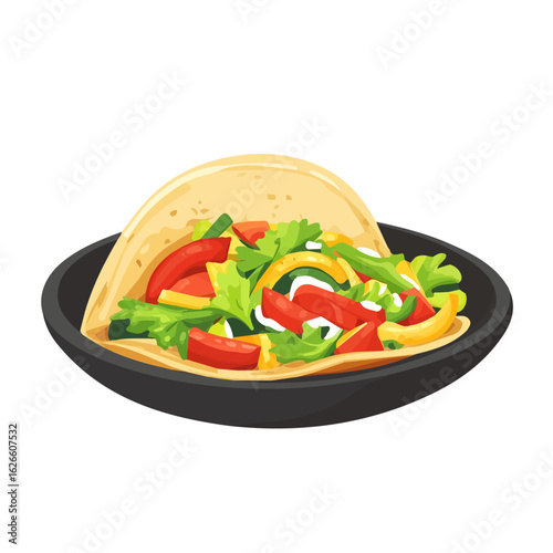 Fajitas, flat style 2D vector image, isolated on a white background