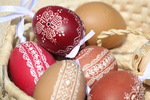 easter eggs in a basket