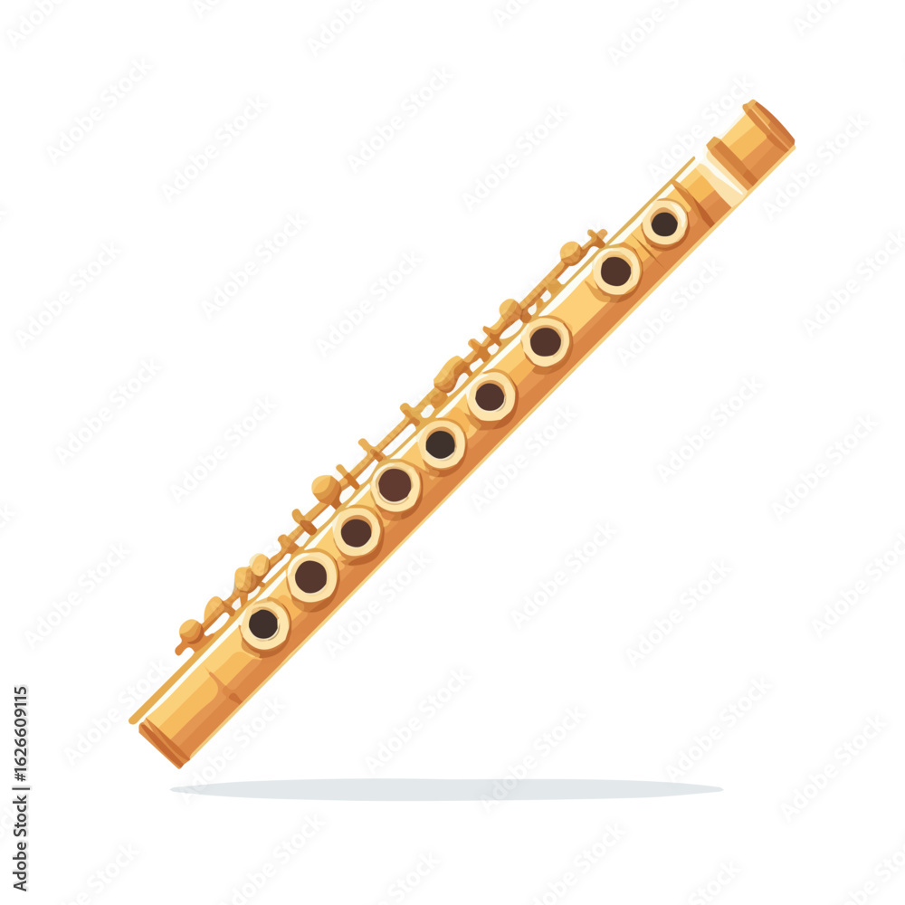 Naklejka premium Minimal flat vector of a Flute Body, 2D icon-style illustration on white background