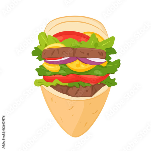 Gyro, flat style 2D vector image, isolated on a white background