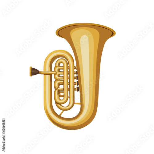 Flat 2D Euphonium Mouthpiece illustration, vector graphic in icon style, on white background
