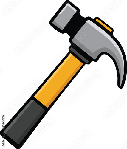 Claw hammer vector clipart on white background