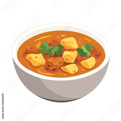 Curry, flat style 2D vector image, isolated on a white background