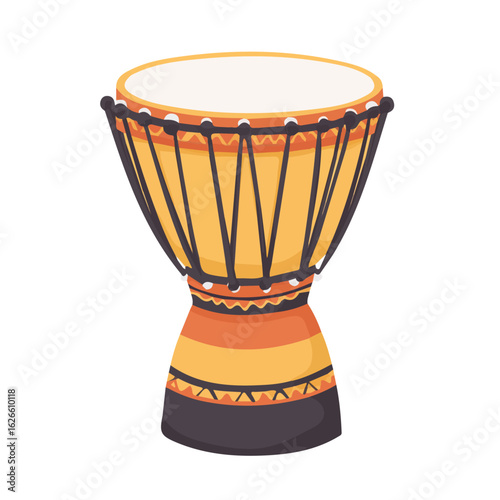 Drum Throne Cushion, flat style 2D vector image, isolated on a white background