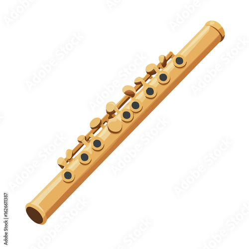 Flat 2D Flute Footjoint illustration, vector graphic in icon style, on white background