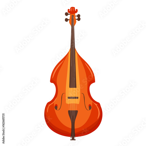 Flat 2D Double Bass Bridge illustration, vector graphic in icon style, on white background