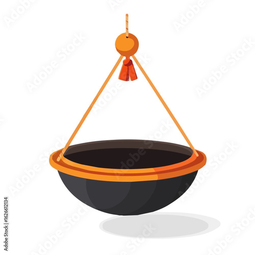 Flat 2D Hang Drum illustration, vector graphic in icon style, on white background