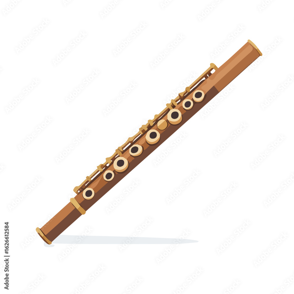 Naklejka premium Minimal flat vector of a Flute Body, 2D icon-style illustration on white background