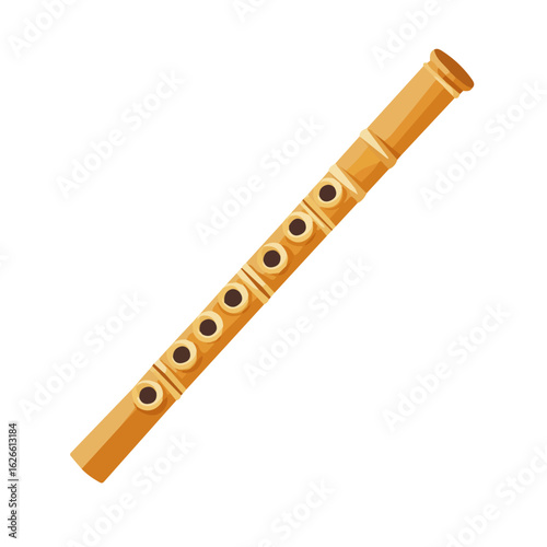 Minimal flat vector of a Flute Footjoint, 2D icon-style illustration on white background