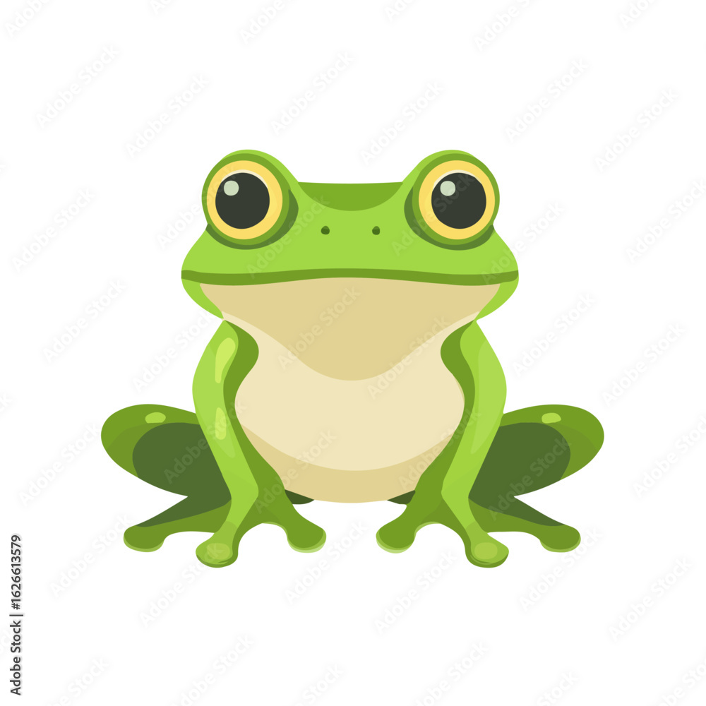 Obraz premium Minimal flat vector of a Frog, 2D icon-style illustration on white background