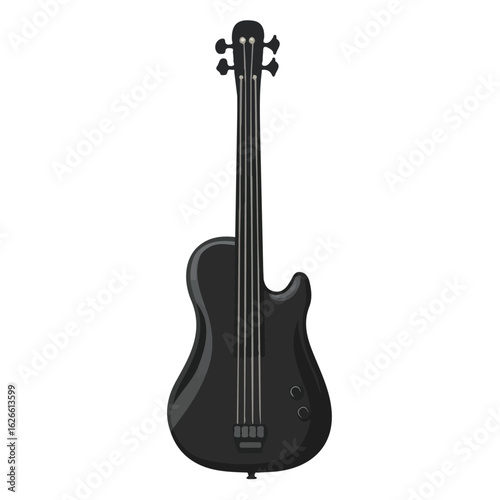 Flat 2D Electric Bass Case illustration, vector graphic in icon style, on white background