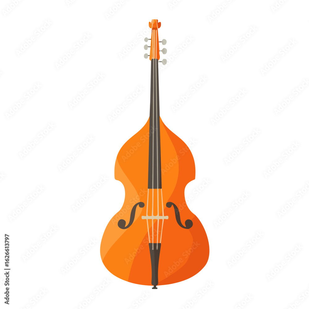 Fototapeta premium Flat 2D Double Bass Tailpiece illustration, vector graphic in icon style, on white background