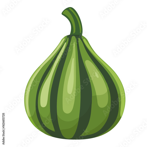 Minimal flat vector of a Gourd, 2D icon-style illustration on white background