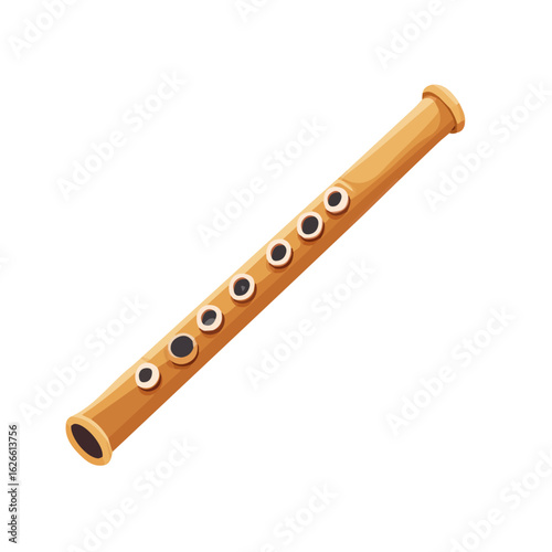 Flat 2D Flute Cleaning Cloth illustration, vector graphic in icon style, on white background