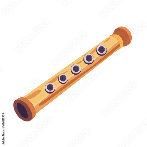 Minimal flat vector of a Flute Cleaning Cloth, 2D icon-style illustration on white background