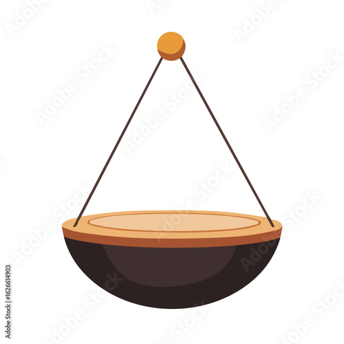 Flat 2D Hang Drum illustration, vector graphic in icon style, on white background