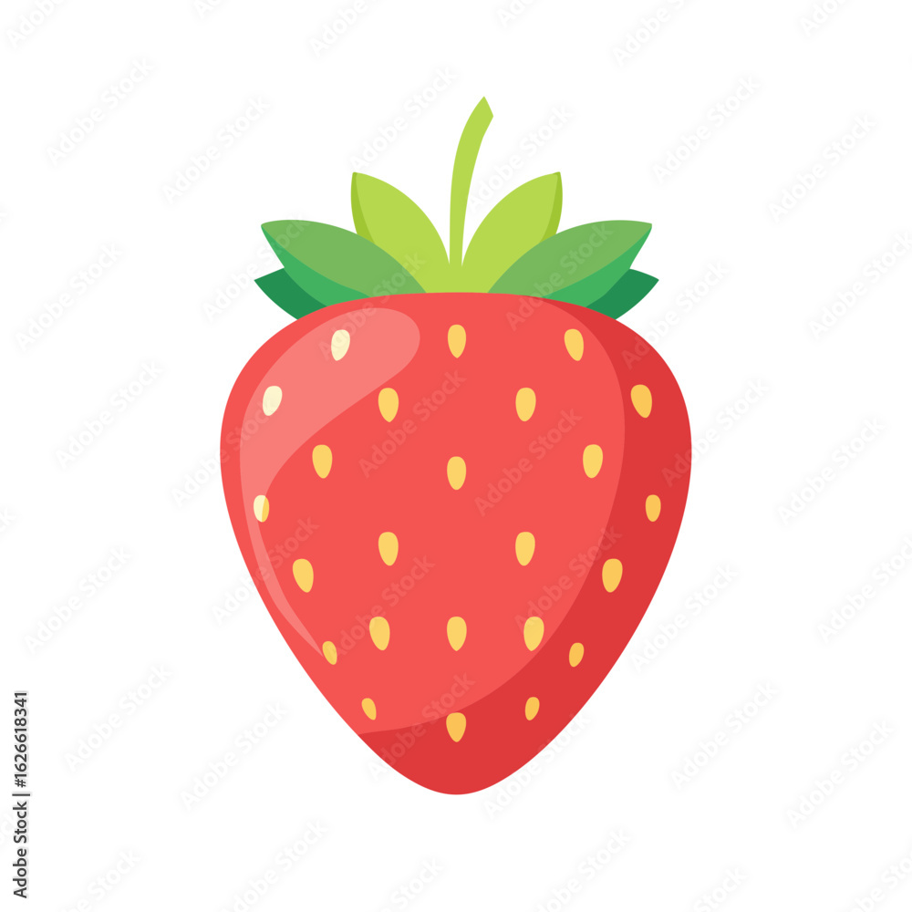 Obraz premium Strawberry Icon Isolated on a Transparent Background 
