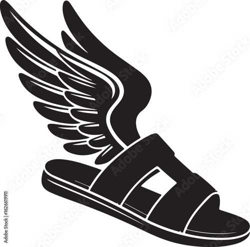 Winged Sandal Silhouette Icon – Hermes Inspired Running Shoe for Track and Field Logos