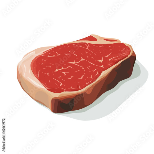 Steak, flat style 2D vector image, isolated on a white background