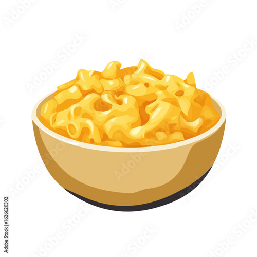 Mac And Cheese, flat style 2D vector image, isolated on a white background