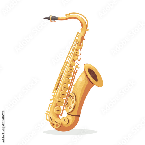 2D flat vector illustration of a Saxophone Cleaning Brush in icon style, isolated on white background