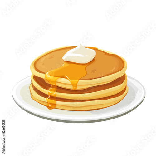 Pancakes, flat style 2D vector image, isolated on a white background