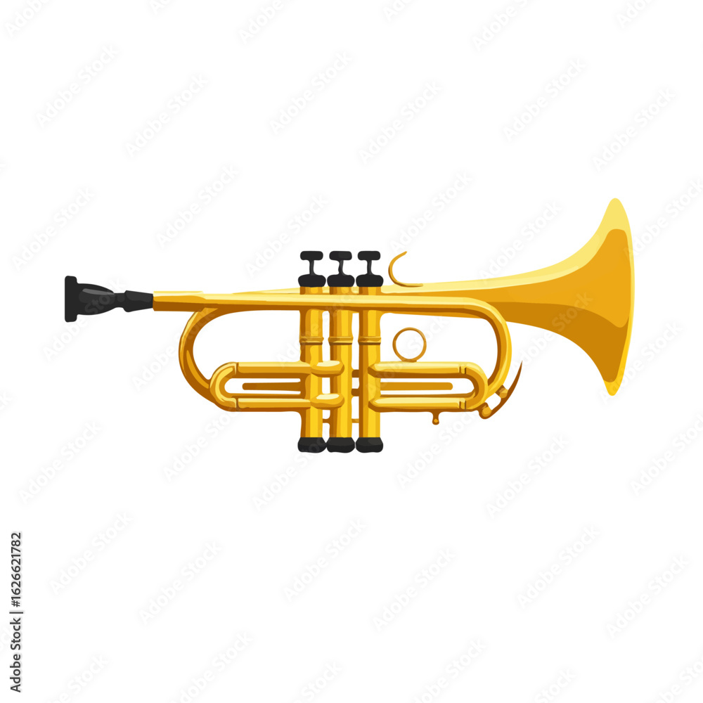 Fototapeta premium Flat 2D Trumpet Mouthpiece illustration, vector graphic in icon style, on white background