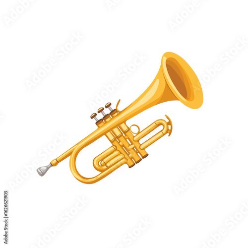 Minimal flat vector of a Trumpet Finger Ring, 2D icon-style illustration on white background