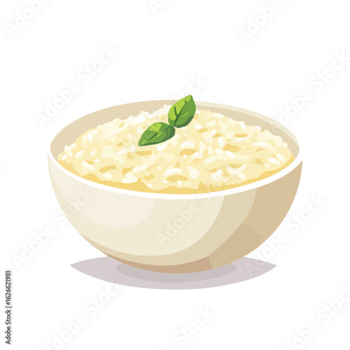 Flat 2D Risotto illustration, vector graphic in icon style, on white background