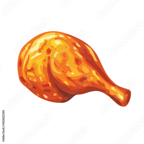 Minimal flat vector of a Tandoori Chicken, 2D icon-style illustration on white background