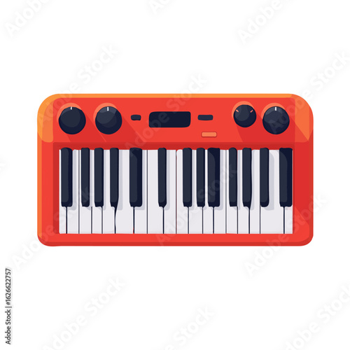 2D flat vector illustration of a MIDI Keyboard in icon style, isolated on white background