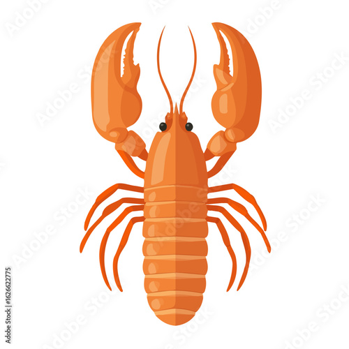 Minimal flat vector of a Lobster Tail, 2D icon-style illustration on white background