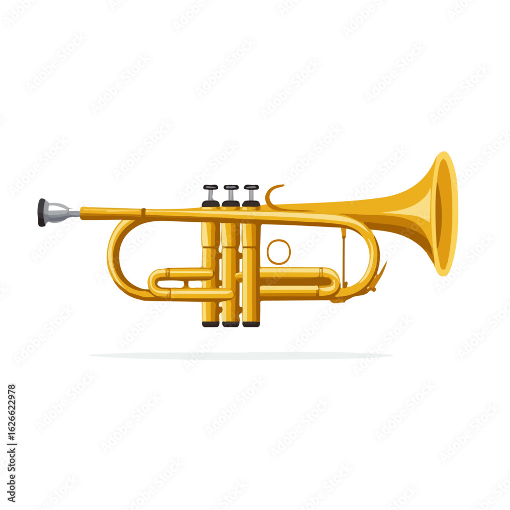 Obraz premium Trumpet Mouthpiece, flat style 2D vector image, isolated on a white background