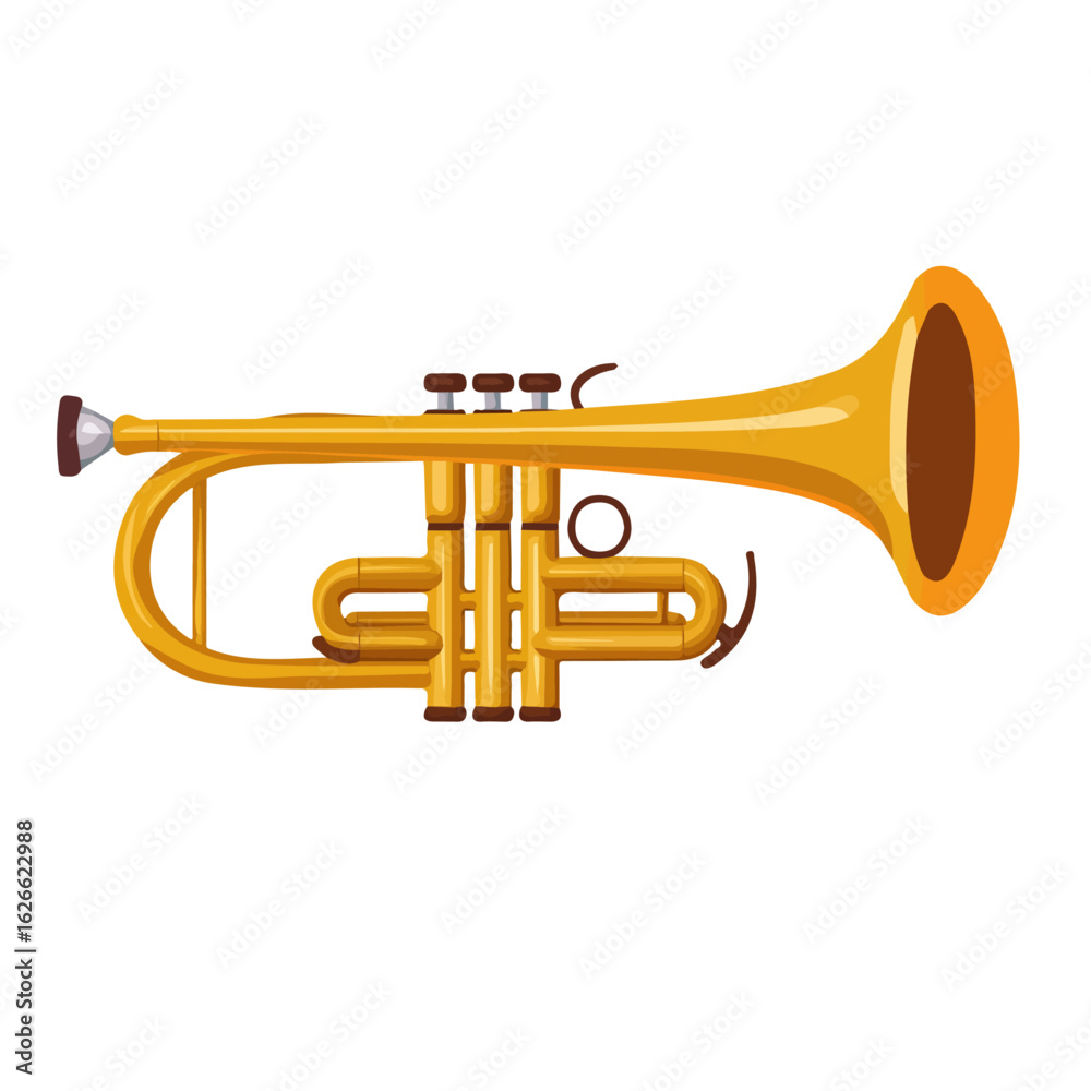 Fototapeta premium 2D flat vector illustration of a Trumpet Bell in icon style, isolated on white background