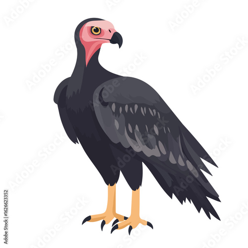 2D flat vector illustration of a Vulture in icon style, isolated on white background