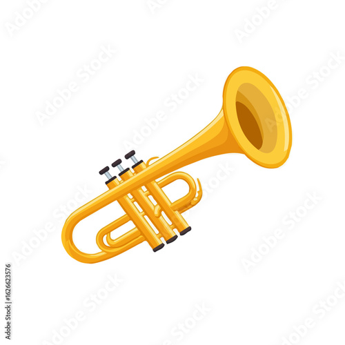 2D flat vector illustration of a Trumpet Finger Ring in icon style, isolated on white background
