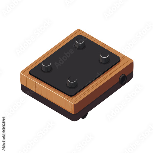 Stomp Box, flat style 2D vector image, isolated on a white background