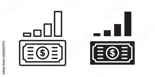 capital gain icon, outline style icon for web site or mobile app, vector graphics