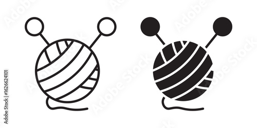 Wool ball icon, outline style icon for web site or mobile app, vector graphics