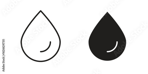 Water drop icon, outline style icon for web site or mobile app, vector graphics
