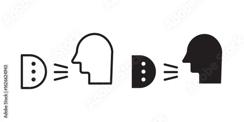 Voice control icon, outline style icon for web site or mobile app, vector graphics