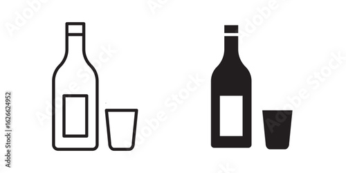 Vodka icon, outline style icon for web site or mobile app, vector graphics